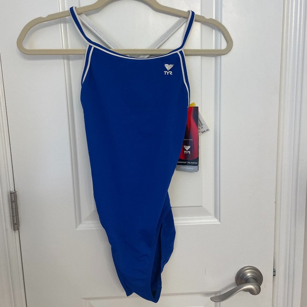 TYR blue workout suit sz 32